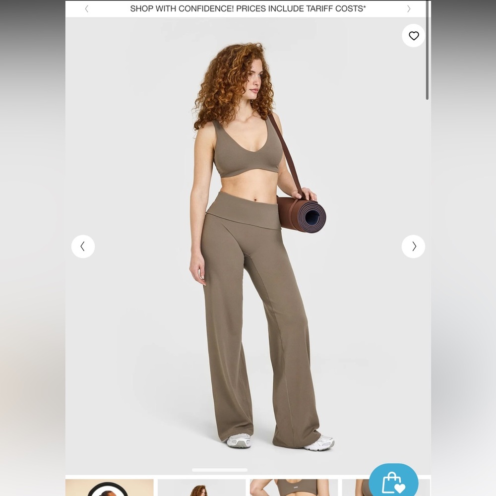 NWT OnerActive Soft Motion Foldover Leggings Moss Brown Small Regular and Long